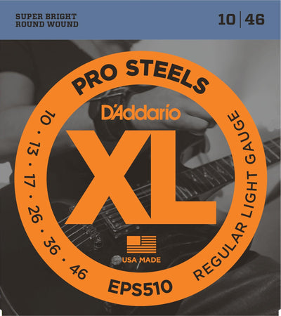 D'Addario EPS510 ProSteels Electric Guitar Strings Regular Light 10-46 - The Guitar Store - The Home Of Tone
