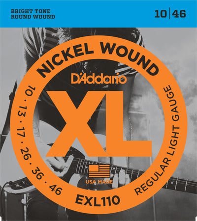 D'Addario EXL110 Nickel Wound Electric Guitar Strings Regular Light 10-46 - The Guitar Store - The Home Of Tone