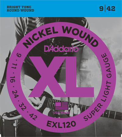 D'Addario EXL120 Nickel Wound Electric Guitar Strings Super Light 9-42 - The Guitar Store - The Home Of Tone