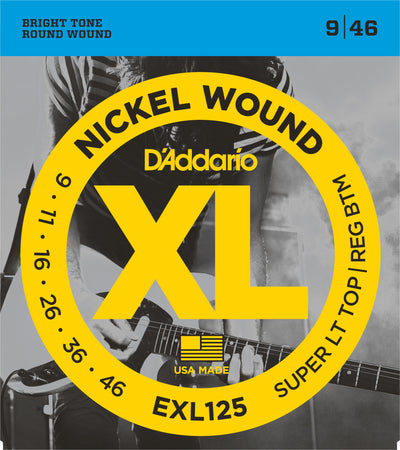 D'Addario EXL125 Nickel Wound Electric Guitar Strings Super Light Top- Regular Bottom 9-46 - The Guitar Store - The Home Of Tone