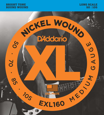 D'Addario EXL160 Nickel Wound Bass Guitar Strings Medium 50-105 Long Scale - The Guitar Store - The Home Of Tone