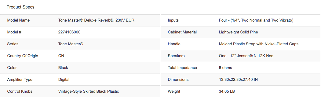 Fender Tone Master Deluxe Reverb 1x12 Digital Combo Amplifier