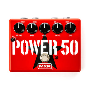 Red MXR FX pedal labeled 