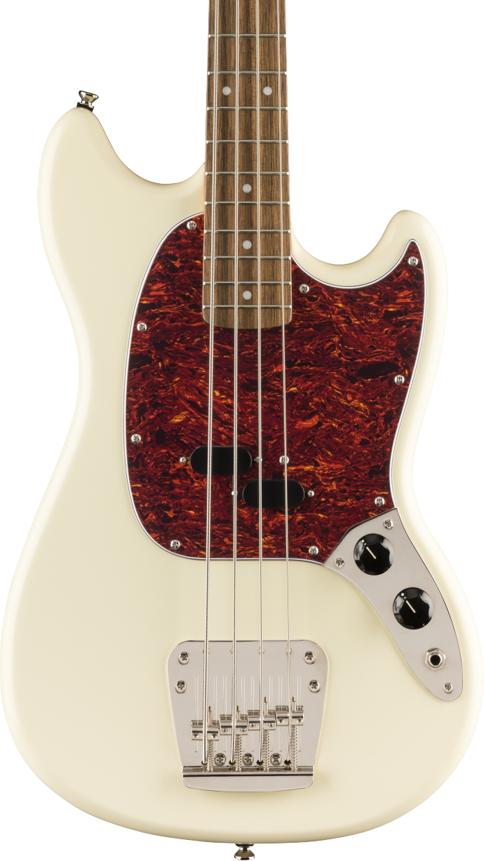 Fender Squier Classic Vibe 60s Mustang Bass in Olympic White with Laurel Fretboard - theguitarstoreonline