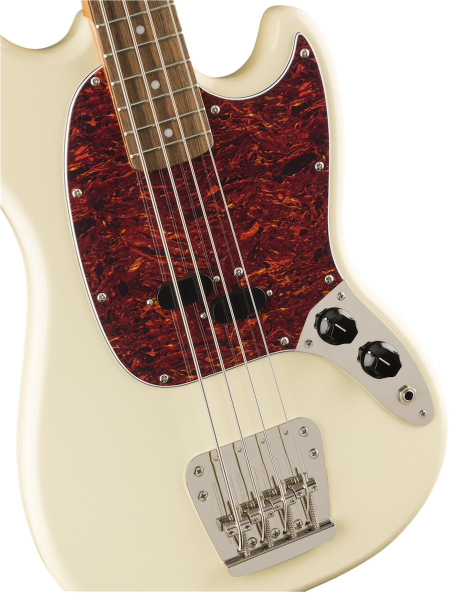 Fender Squier Classic Vibe 60s Mustang Bass in Olympic White with Laurel Fretboard - theguitarstoreonline