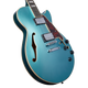 D'Angelico Premier SS Single Cut Semi-hollow with Stop-bar Tailpiece in Turquoise
