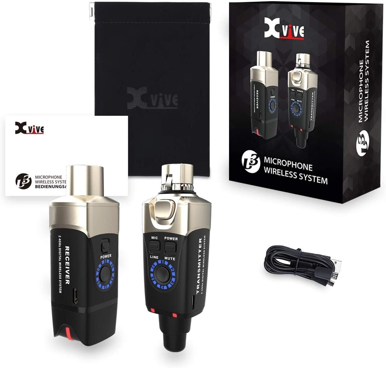 Xvive U3 Microphone Wireless System in Black - theguitarstoreonline